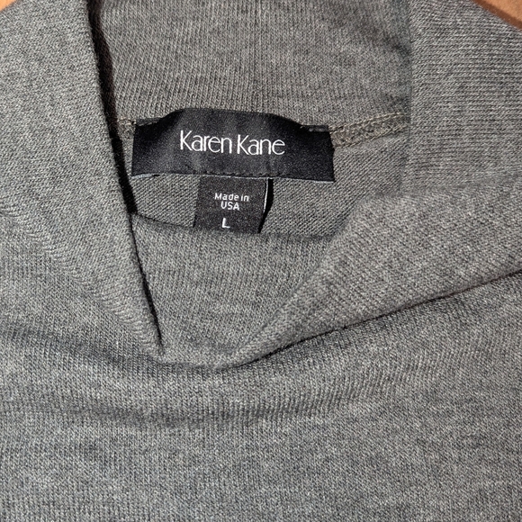 Karen Kane Mock Neck Layered Sweater Women's Large Charcoal And Black NWT Office - Picture 6 of 10